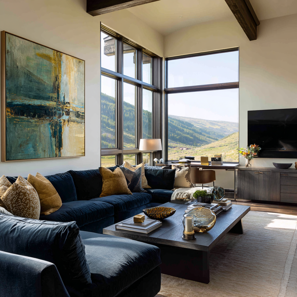 Game room with pool table and comfortable seating